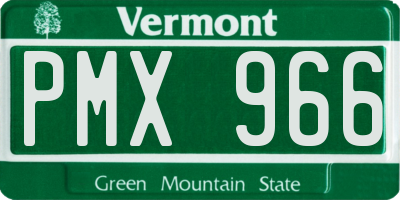 VT license plate PMX966