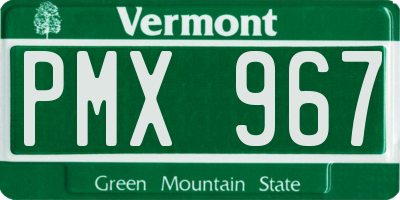 VT license plate PMX967