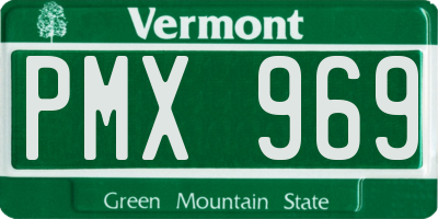 VT license plate PMX969