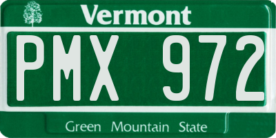 VT license plate PMX972