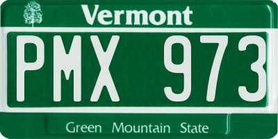 VT license plate PMX973