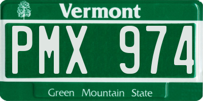 VT license plate PMX974
