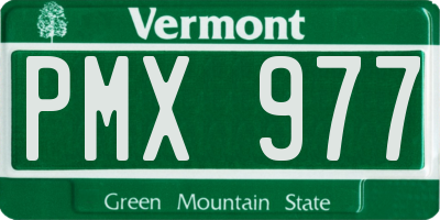 VT license plate PMX977