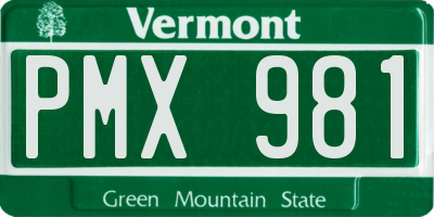 VT license plate PMX981