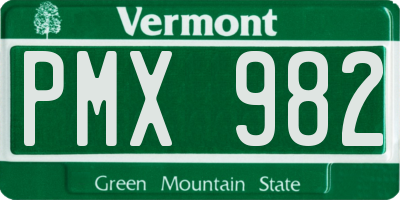 VT license plate PMX982