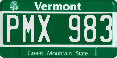 VT license plate PMX983