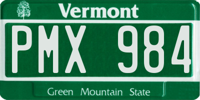 VT license plate PMX984