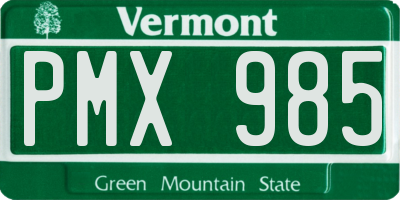 VT license plate PMX985