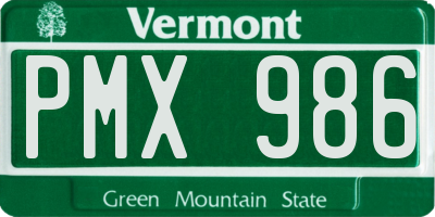 VT license plate PMX986