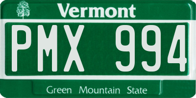 VT license plate PMX994