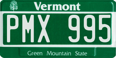 VT license plate PMX995