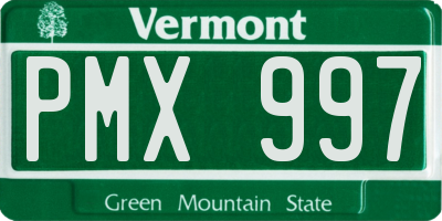 VT license plate PMX997
