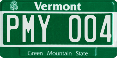 VT license plate PMY004