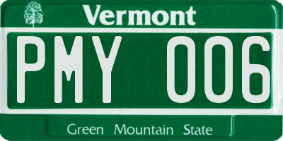 VT license plate PMY006