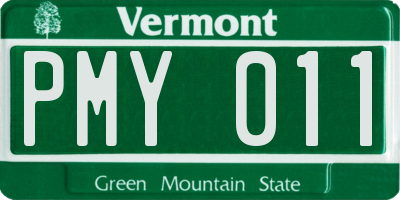 VT license plate PMY011