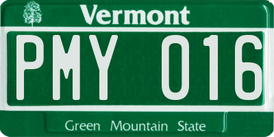 VT license plate PMY016