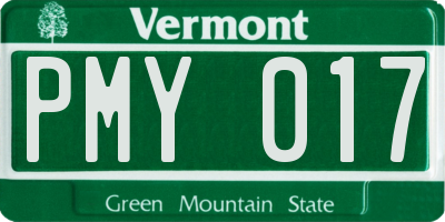 VT license plate PMY017