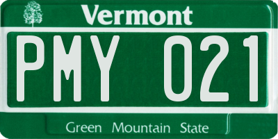 VT license plate PMY021