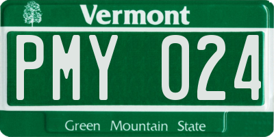 VT license plate PMY024