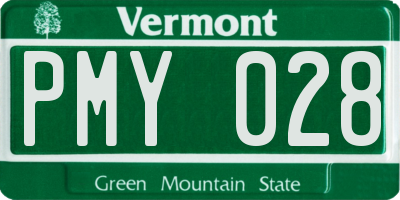 VT license plate PMY028