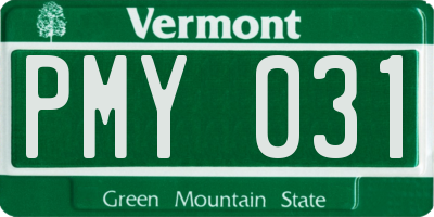 VT license plate PMY031