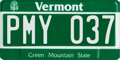 VT license plate PMY037