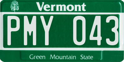 VT license plate PMY043