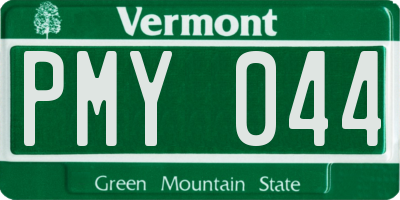 VT license plate PMY044