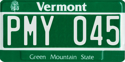 VT license plate PMY045