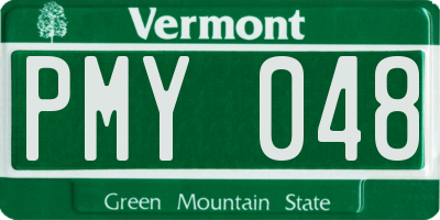 VT license plate PMY048