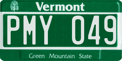 VT license plate PMY049