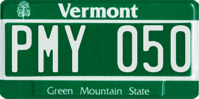 VT license plate PMY050