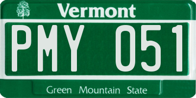 VT license plate PMY051