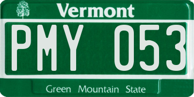 VT license plate PMY053