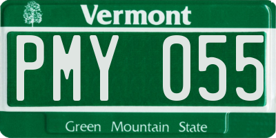 VT license plate PMY055