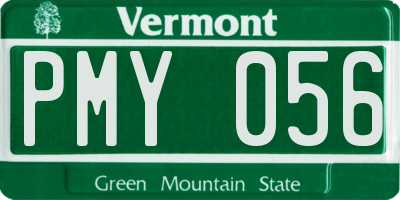 VT license plate PMY056