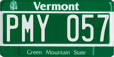 VT license plate PMY057