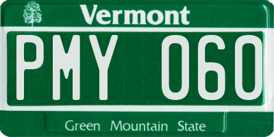 VT license plate PMY060
