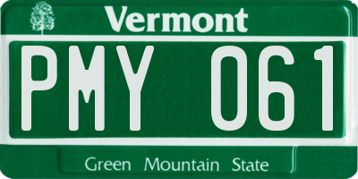 VT license plate PMY061