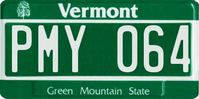 VT license plate PMY064