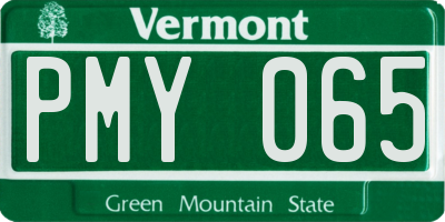 VT license plate PMY065