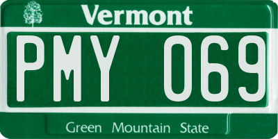 VT license plate PMY069