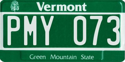 VT license plate PMY073