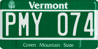 VT license plate PMY074