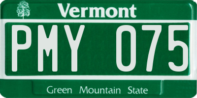 VT license plate PMY075