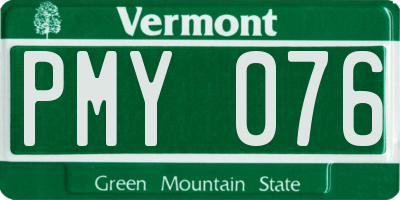 VT license plate PMY076