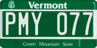 VT license plate PMY077
