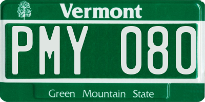 VT license plate PMY080