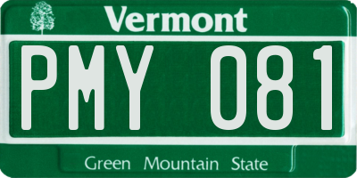 VT license plate PMY081