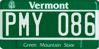 VT license plate PMY086